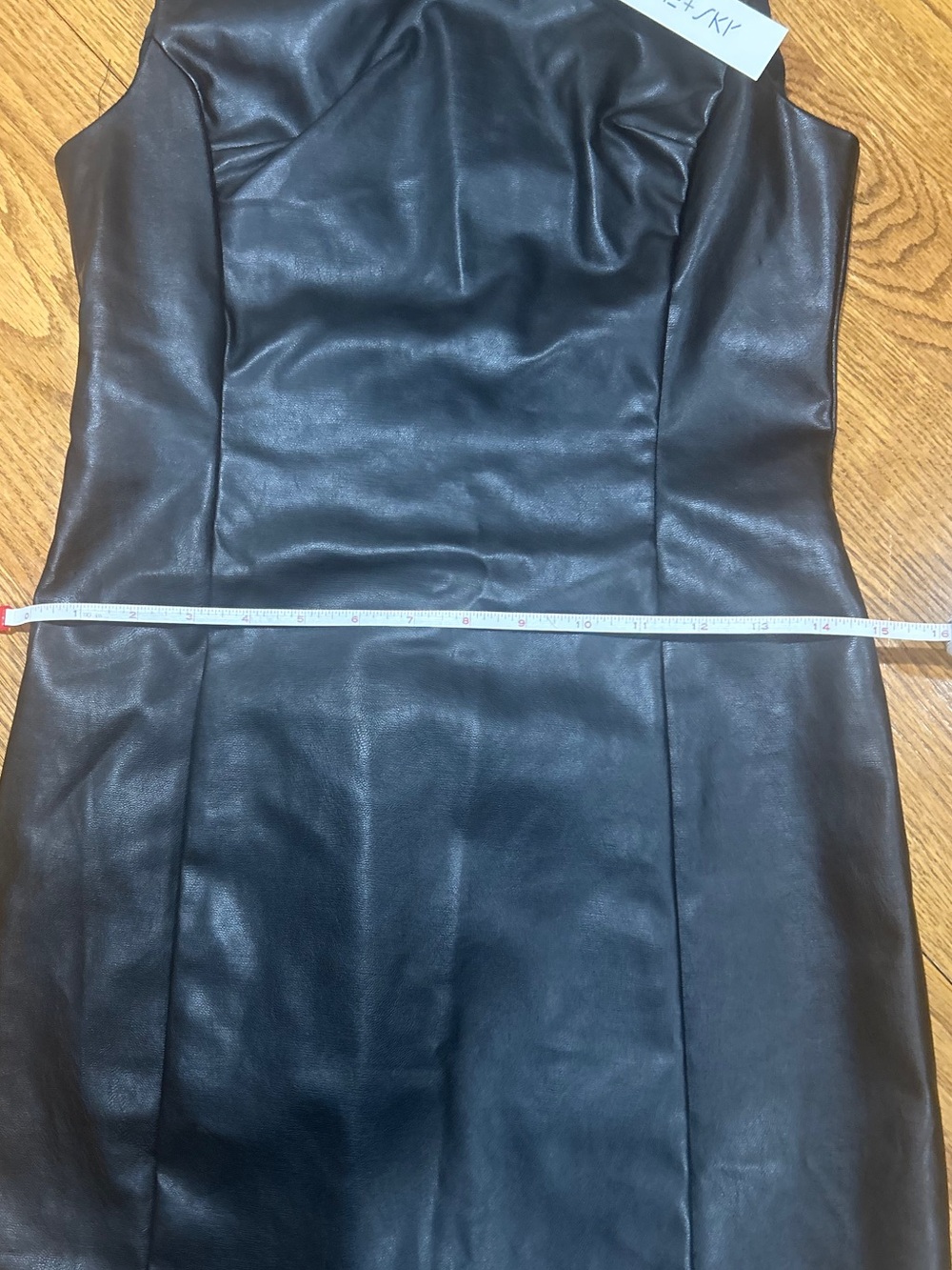 NWT She + Sky Black Faux Leather Dress - Picture 10 of 10
